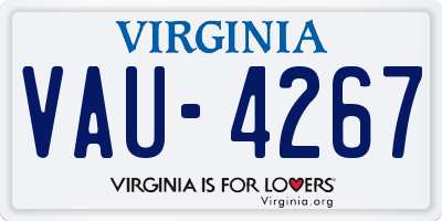 VA license plate VAU4267