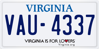 VA license plate VAU4337