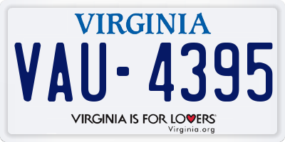 VA license plate VAU4395