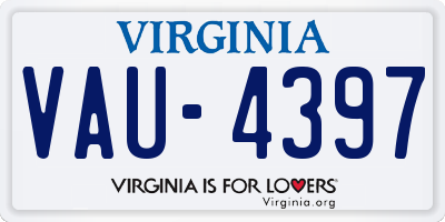 VA license plate VAU4397