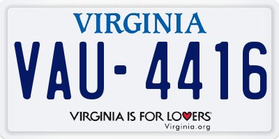 VA license plate VAU4416