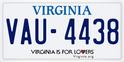 VA license plate VAU4438
