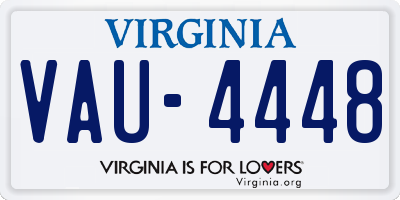 VA license plate VAU4448