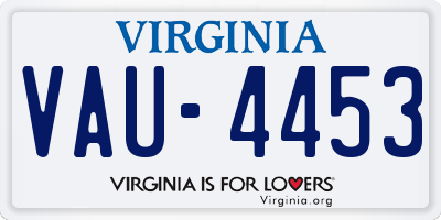 VA license plate VAU4453