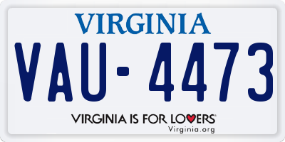 VA license plate VAU4473