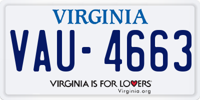 VA license plate VAU4663