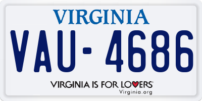 VA license plate VAU4686