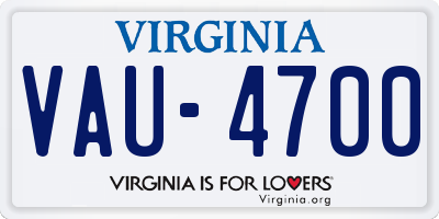 VA license plate VAU4700