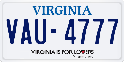 VA license plate VAU4777