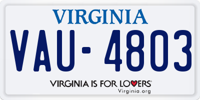 VA license plate VAU4803