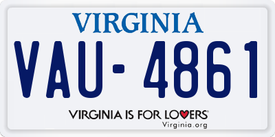 VA license plate VAU4861