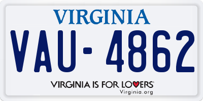 VA license plate VAU4862