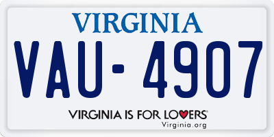 VA license plate VAU4907