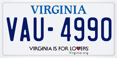 VA license plate VAU4990