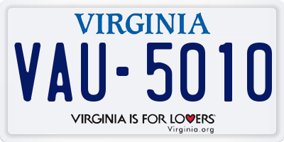 VA license plate VAU5010