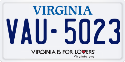 VA license plate VAU5023