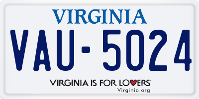 VA license plate VAU5024