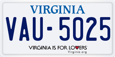VA license plate VAU5025