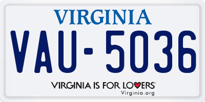 VA license plate VAU5036