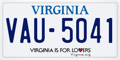 VA license plate VAU5041