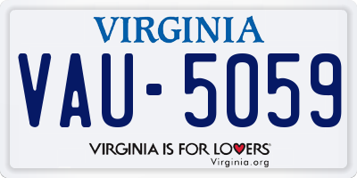 VA license plate VAU5059