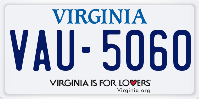 VA license plate VAU5060