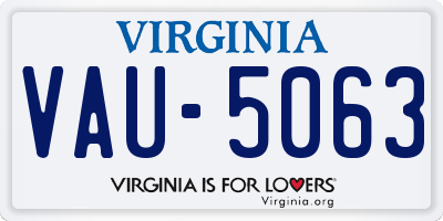 VA license plate VAU5063