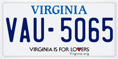 VA license plate VAU5065