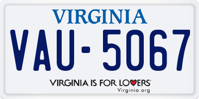 VA license plate VAU5067