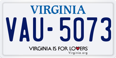 VA license plate VAU5073