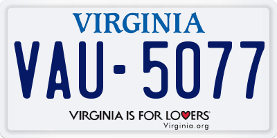 VA license plate VAU5077