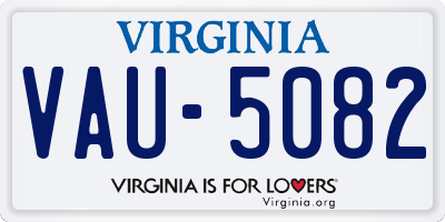 VA license plate VAU5082