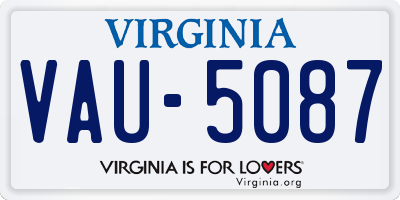 VA license plate VAU5087