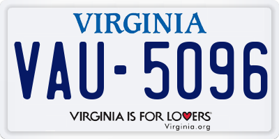 VA license plate VAU5096