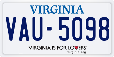 VA license plate VAU5098