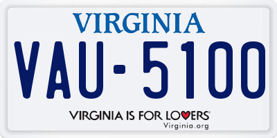 VA license plate VAU5100