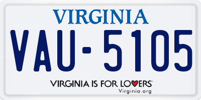 VA license plate VAU5105