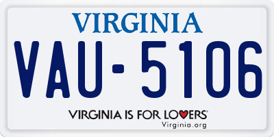 VA license plate VAU5106