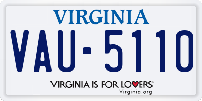 VA license plate VAU5110