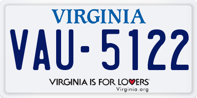 VA license plate VAU5122