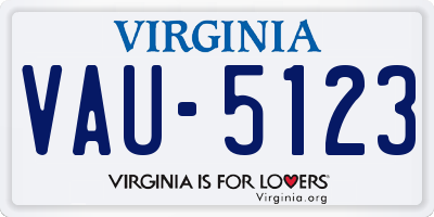VA license plate VAU5123