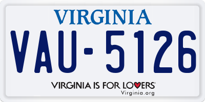 VA license plate VAU5126