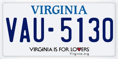VA license plate VAU5130