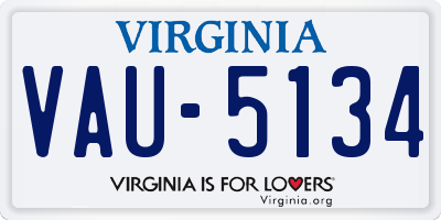 VA license plate VAU5134