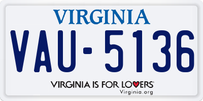 VA license plate VAU5136