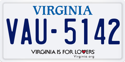 VA license plate VAU5142