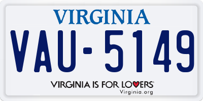 VA license plate VAU5149