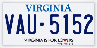 VA license plate VAU5152