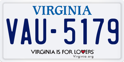 VA license plate VAU5179