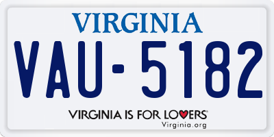 VA license plate VAU5182
